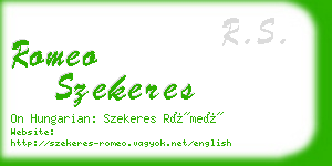 romeo szekeres business card